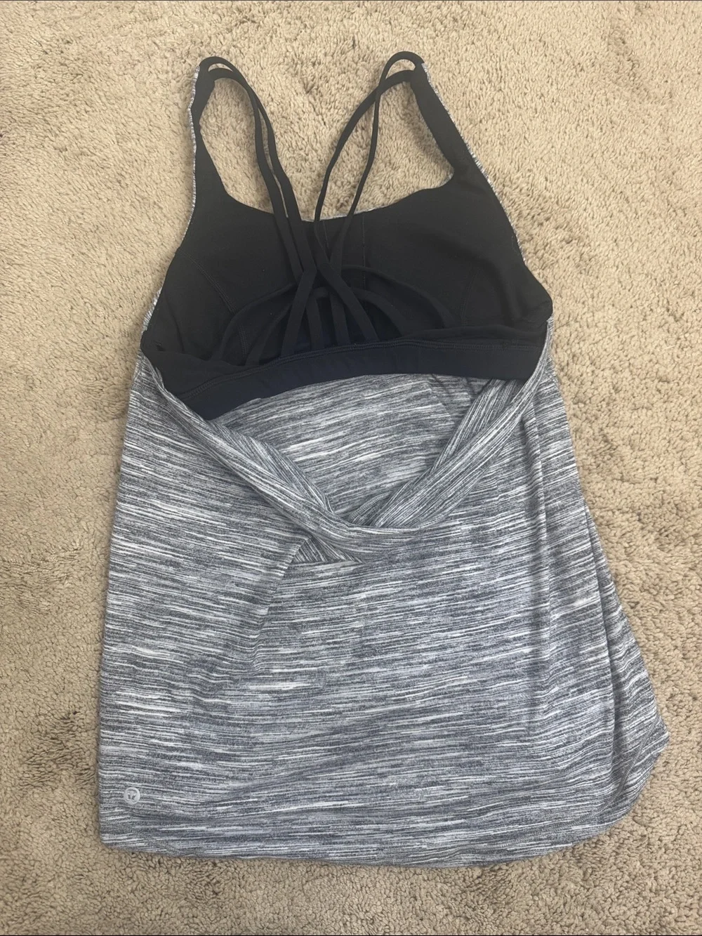 Lululemon Moment To Movement 2-In-1 Tank Heathered Black / Black size 4